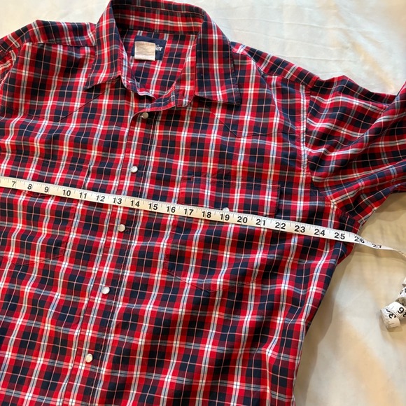 Wrangler Men's XL Tall Red Plaid Long Sleeve Western Shirt Cotton Cowboy - Picture 5 of 5